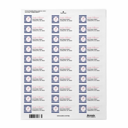 Flamingo Address Labels (Vorne)