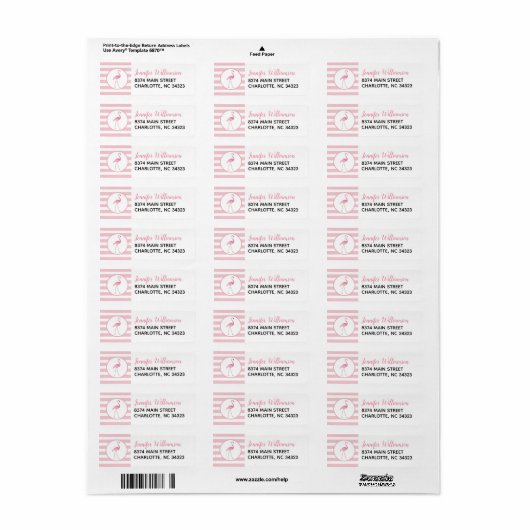 Flamingo Address Labels (Vorne)