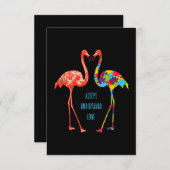 Flamingo | Akzeptieren Sie Liebe Autism Flamingo Begleitkarte (Vorne/Hinten)