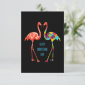 Flamingo | Akzeptieren Sie Liebe Autism Flamingo Begleitkarte (Stehend Vorderseite)