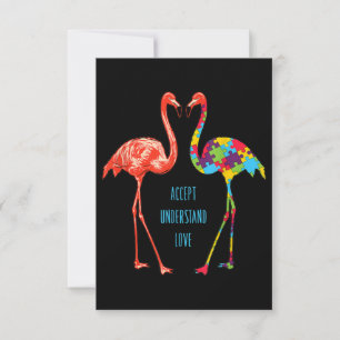 Flamingo Akzeptieren Sie Liebe Autism Flamingo Dankeskarte