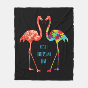 Flamingo Akzeptieren Sie Liebe Autism Flamingo Fleecedecke