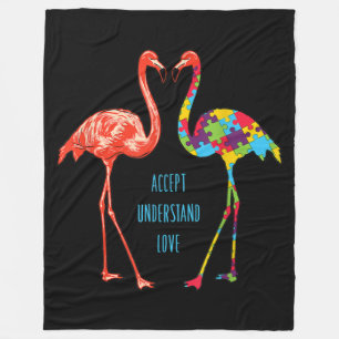 Flamingo Akzeptieren Sie Liebe Autism Flamingo Fleecedecke