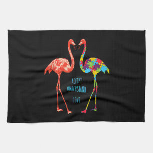 Flamingo   Akzeptieren Sie Liebe Autism Flamingo Geschirrtuch