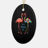Flamingo | Akzeptieren Sie Liebe Autism Flamingo Keramik Ornament (Links)