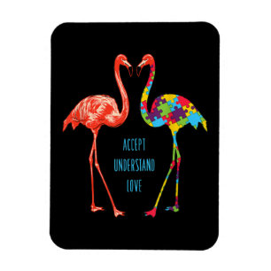 Flamingo Akzeptieren Sie Liebe Autism Flamingo Magnet
