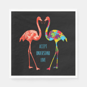 Flamingo   Akzeptieren Sie Liebe Autism Flamingo Serviette