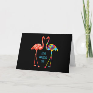 Flamingo  Akzeptiert Verständnis der Liebe Autismu Karte