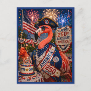 Flamingo Alles Gute zum 250. Geburtstag Amerika 4. Feiertagspostkarte