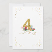 Flamingo Aloha 4. Geburtstagsparty Einladung (Rückseite)