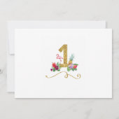 Flamingo Aloha First One Birthday Party Foto Einladung (Rückseite)