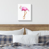 Flamingo als Braut mit Schleier Leinwanddruck (Insitu (Schlafzimmer))