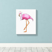 Flamingo als Braut mit Schleier Leinwanddruck (Insitu (Holzboden))