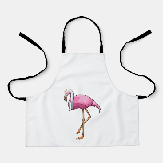 Flamingo als Braut mit Schleier Schürze (Vorderseite)