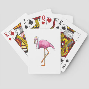 Flamingo als Braut mit Schleier Spielkarten