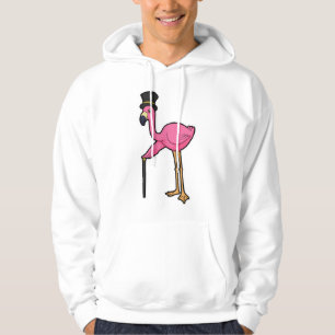 Flamingo als Bräutigam mit Hut und Rohr Hoodie