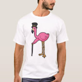 Flamingo als Bräutigam mit Hut und Rohr T-Shirt (Vorderseite)