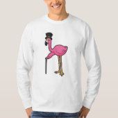 Flamingo als Bräutigam mit Hut und Rohr T-Shirt (Vorderseite)