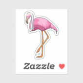Flamingo als Brücke mit Veil Aufkleber (Blatt)