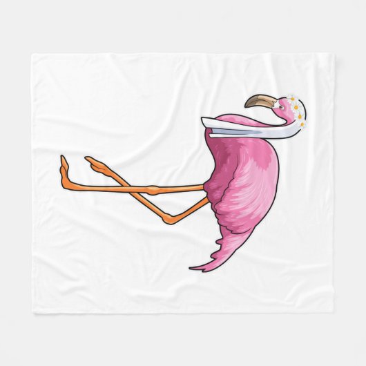 Flamingo als Brücke mit Veil Fleecedecke (Vorderseite (Horizontal))