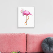 Flamingo als Brücke mit Veil Leinwanddruck (Insitu (Wohnzimmer))