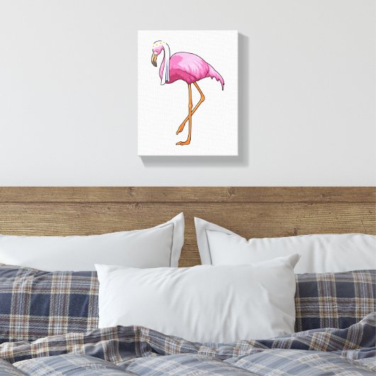Flamingo als Brücke mit Veil Leinwanddruck (Insitu (Schlafzimmer))