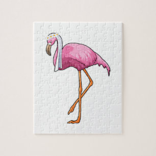 Flamingo als Brücke mit Veil Puzzle