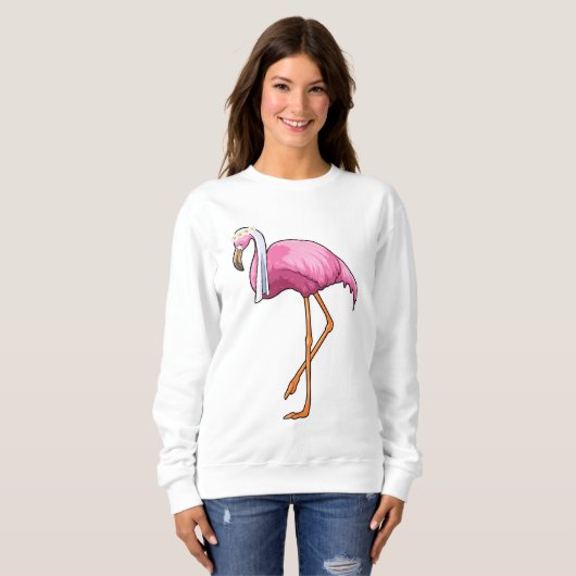 Flamingo als Brücke mit Veil Sweatshirt (Vorne ganz)