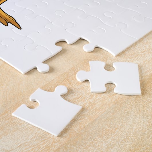 Flamingo als Friseur mit Schere Puzzle (Seite)