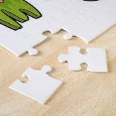 Flamingo als Fußballspieler mit Fußball Puzzle (Seite)