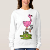 Flamingo als Fußballspieler mit Fußball Sweatshirt (Vorderseite)