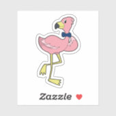 Flamingo als Gentleman mit Krawatte Aufkleber (Blatt)