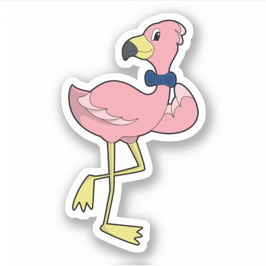 Flamingo als Gentleman mit Krawatte Aufkleber (Vorderseite)
