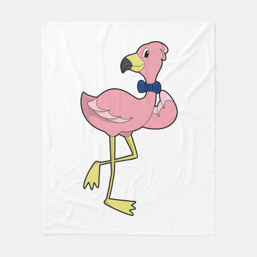 Flamingo als Gentleman mit Krawatte Fleecedecke (Vorderseite)