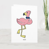 Flamingo als Gentleman mit Krawatte Karte (Rückseite)