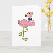 Flamingo als Gentleman mit Krawatte Karte (Gelbe Blume)