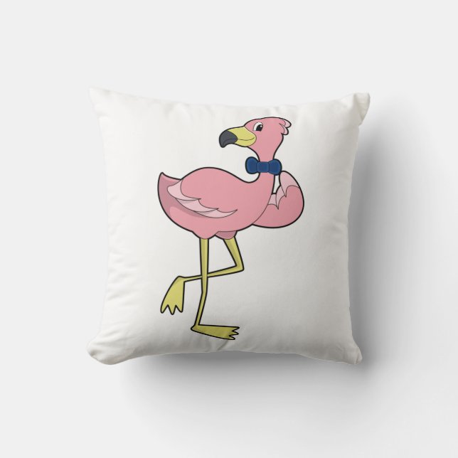 Flamingo als Gentleman mit Krawatte Kissen (Vorderseite)