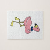 Flamingo als Gentleman mit Krawatte Puzzle (Horizontal)