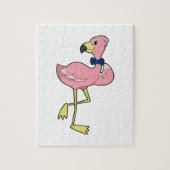 Flamingo als Gentleman mit Krawatte Puzzle (Vertikal)
