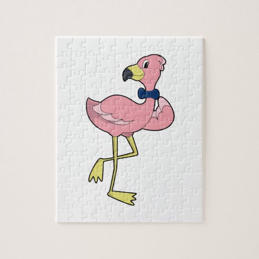 Flamingo als Gentleman mit Krawatte Puzzle (Vertikal)