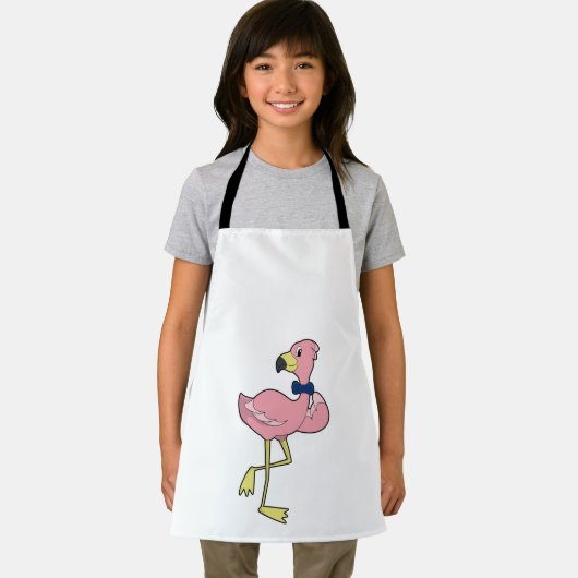 Flamingo als Gentleman mit Krawatte Schürze (Insitu)