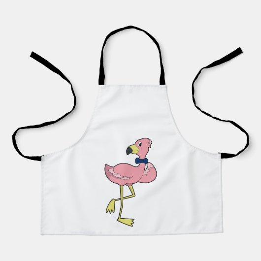 Flamingo als Gentleman mit Krawatte Schürze (Vorderseite)