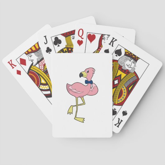 Flamingo als Gentleman mit Krawatte Spielkarten (Rückseite)