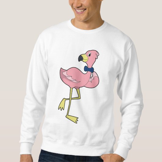 Flamingo als Gentleman mit Krawatte Sweatshirt (Vorderseite)