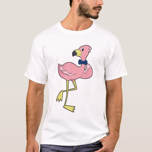 Flamingo als Gentleman mit Krawatte T-Shirt (Vorderseite)