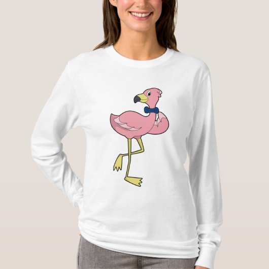 Flamingo als Gentleman mit Krawatte T-Shirt (Vorderseite)