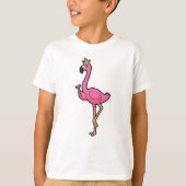 Flamingo als König mit Kronen und Personal T-Shirt (Vorderseite)