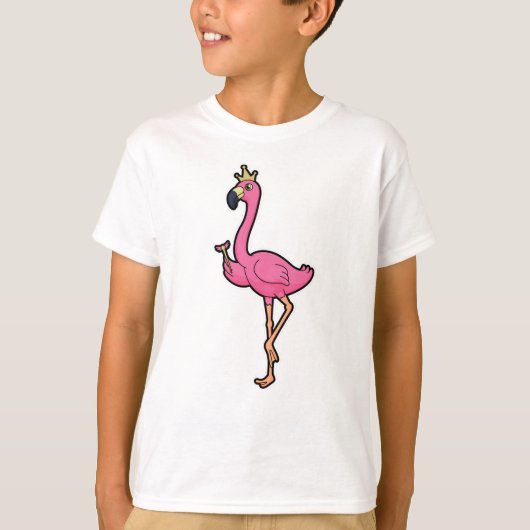 Flamingo als König mit Kronen und Personal T-Shirt (Vorderseite)