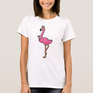 Flamingo als König mit Kronen und Personal T-Shirt