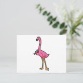 Flamingo als Mechaniker mit Wrench Postkarte (Stehend Vorderseite)